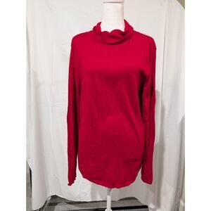Coldwater Creek Angora Red Turtleneck Sweater Shirt Women's Size Large 14 16